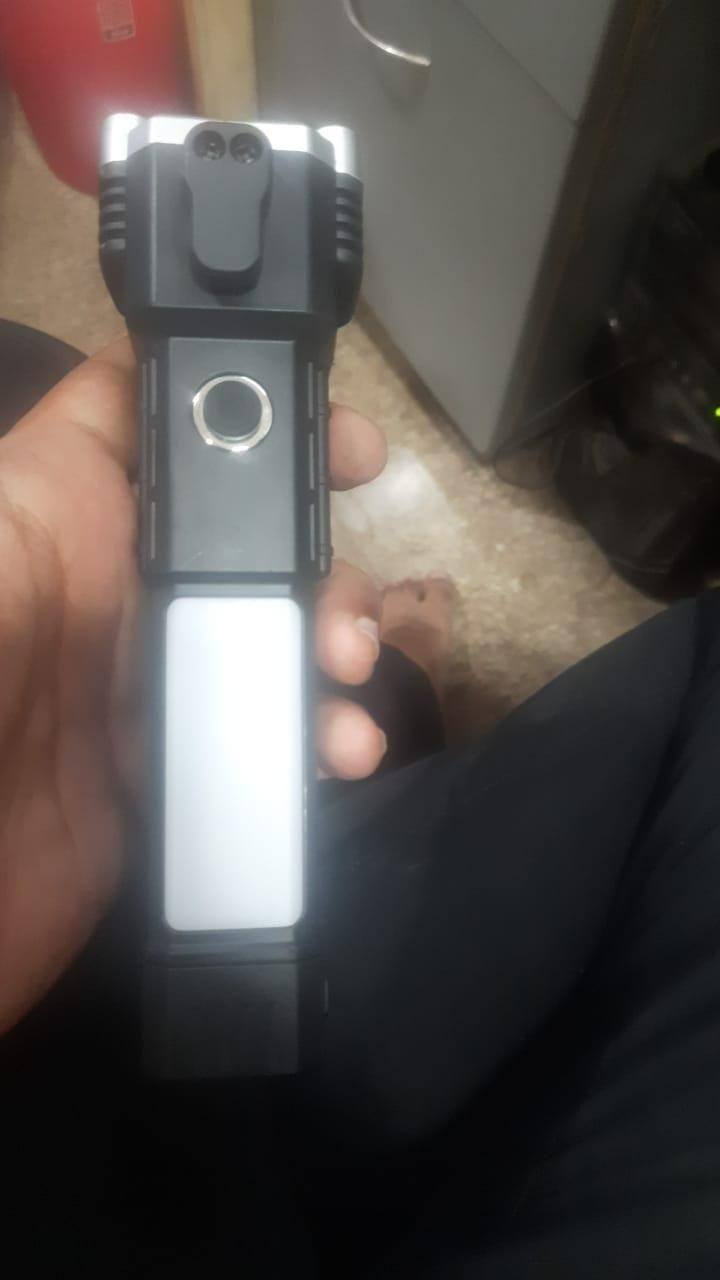 Portable LED Flashlight Multifunctional Work Light (Power Bank + Safety Hammer)