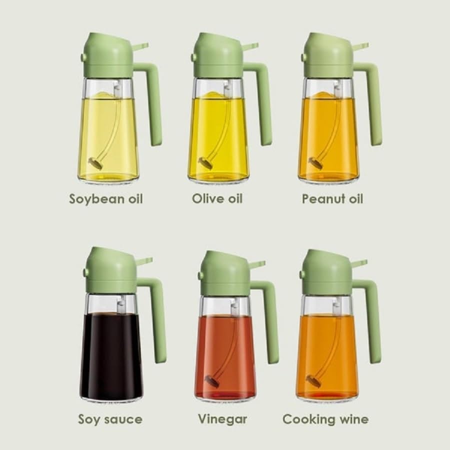 2 in 1 Oil Dispenser Bottle with Spray & Pour Control