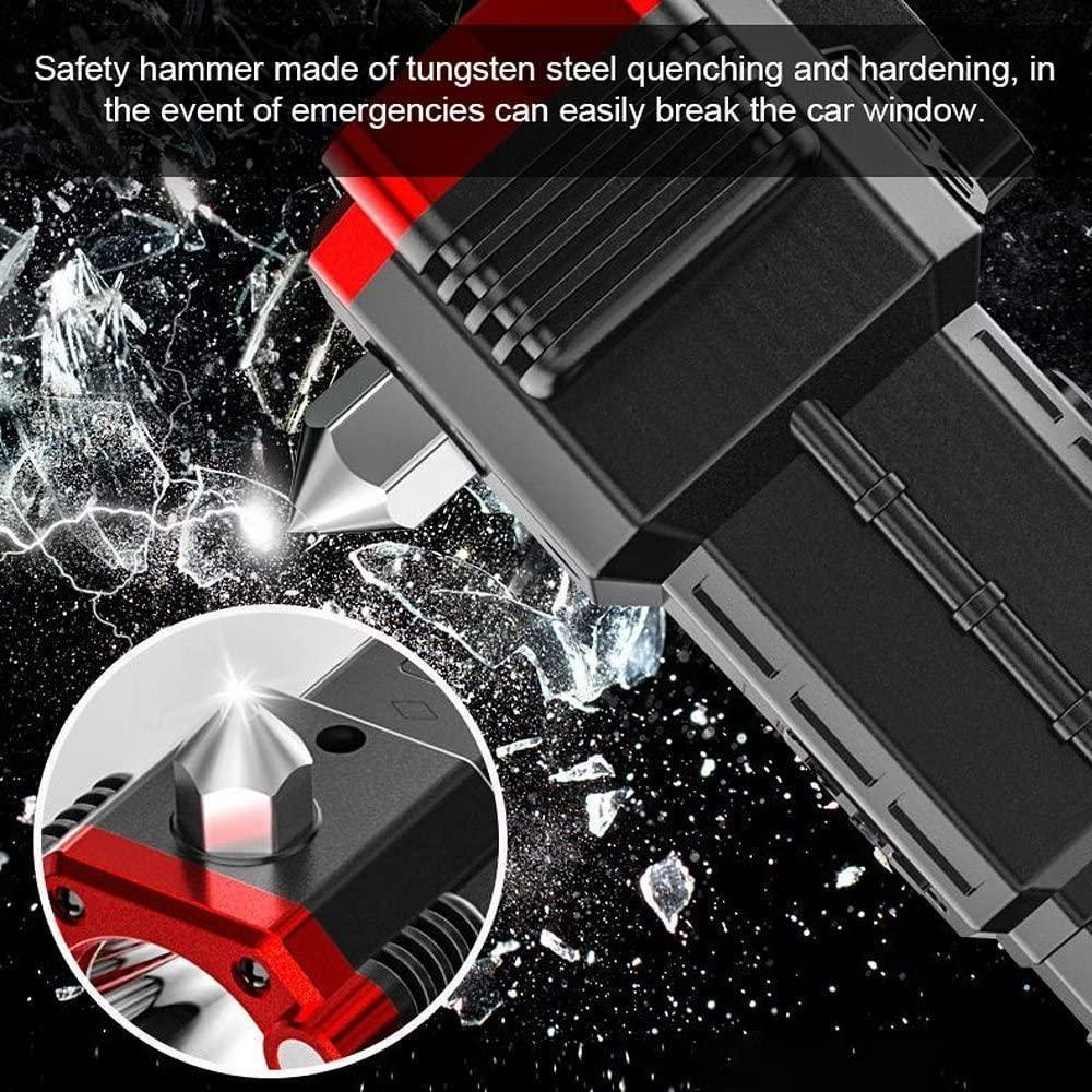Portable LED Flashlight Multifunctional Work Light (Power Bank + Safety Hammer)