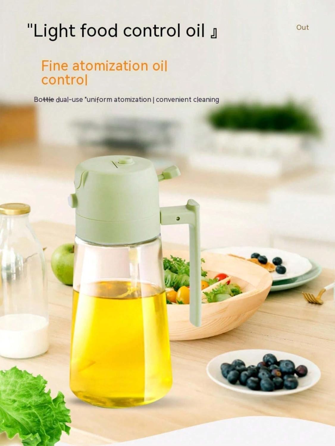 2 in 1 Oil Dispenser Bottle with Spray & Pour Control