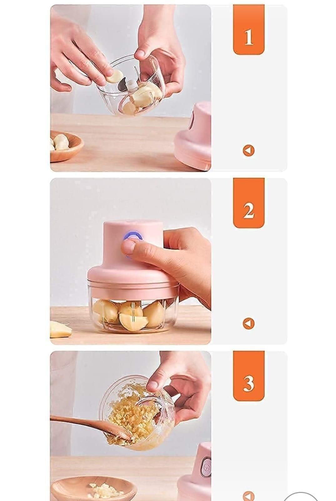 Portable Electric Food Chopper – USB Rechargeable | Powerful Mini Vegetable & Garlic Cutter