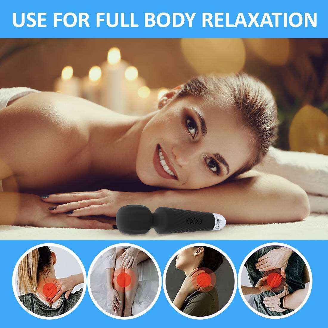 Body Massager Wand – Rechargeable & Portable